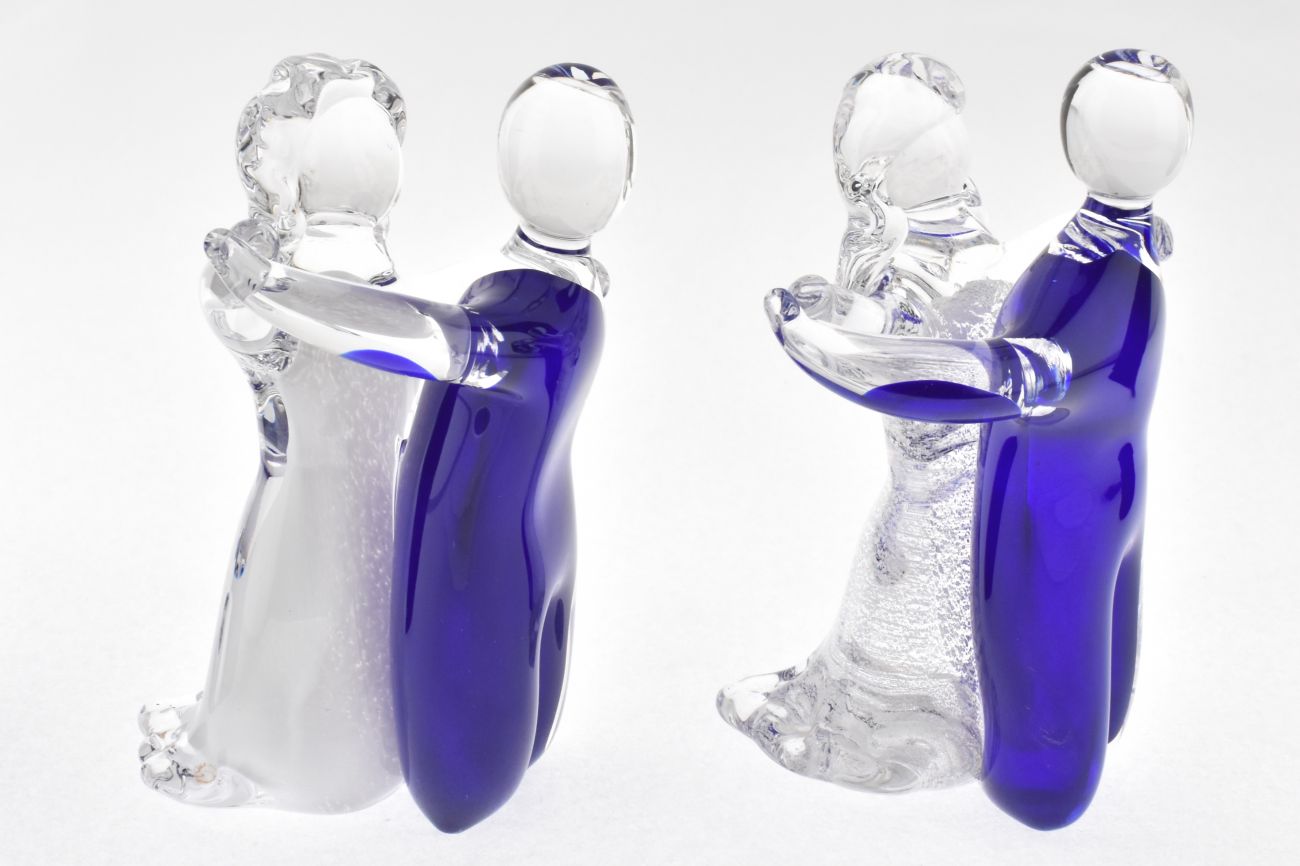Art Glass Bride & Groom - 11cm